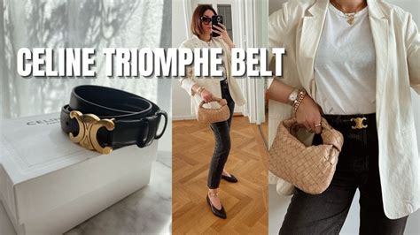 celine triomphe belt large|celine triomphe belt size comparison.